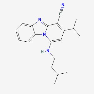 1-[(3-Methylbutyl)amino]-3-(propan-2-yl)pyrido[1,2-a]benzimidazole-4-carbonitrile