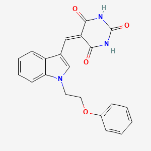 5-{[1-(2-phenoxyethyl)-1H-indol-3-yl]methylidene}pyrimidine-2,4,6(1H,3H,5H)-trione