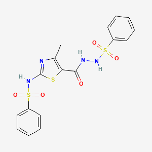 N-(4-methyl-5-{[2-(phenylsulfonyl)hydrazinyl]carbonyl}-1,3-thiazol-2-yl)benzenesulfonamide