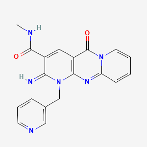 6-imino-N-methyl-2-oxo-7-(pyridin-3-ylmethyl)-1,7,9-triazatricyclo[8.4.0.03,8]tetradeca-3(8),4,9,11,13-pentaene-5-carboxamide