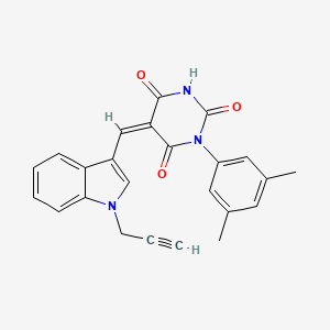 (5Z)-1-(3,5-dimethylphenyl)-5-{[1-(prop-2-yn-1-yl)-1H-indol-3-yl]methylidene}pyrimidine-2,4,6(1H,3H,5H)-trione