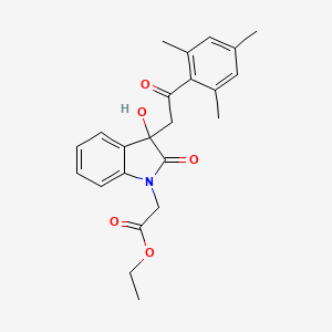 ethyl {3-hydroxy-2-oxo-3-[2-oxo-2-(2,4,6-trimethylphenyl)ethyl]-2,3-dihydro-1H-indol-1-yl}acetate