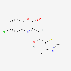 (3E)-6-chloro-3-[2-(2,4-dimethyl-1,3-thiazol-5-yl)-2-oxoethylidene]-3,4-dihydro-2H-1,4-benzoxazin-2-one