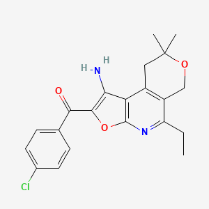 Methanone, (1-amino-5-ethyl-8,9-dihydro-8,8-dimethyl-6H-furo(2,3-b)pyrano(4,3-d)pyridin-2-yl)(4-chlorophenyl)-