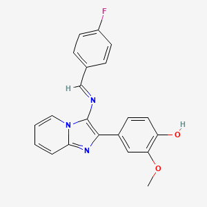 4-(3-{[(E)-(4-fluorophenyl)methylidene]amino}imidazo[1,2-a]pyridin-2-yl)-2-methoxyphenol