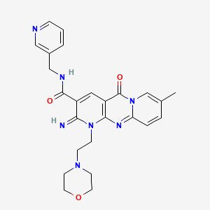 6-imino-13-methyl-7-(2-morpholin-4-ylethyl)-2-oxo-N-(pyridin-3-ylmethyl)-1,7,9-triazatricyclo[8.4.0.03,8]tetradeca-3(8),4,9,11,13-pentaene-5-carboxamide