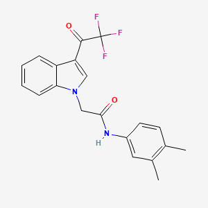 molecular formula C20H17F3N2O2 B11613821 N-(3,4-dimethylphenyl)-2-[3-(trifluoroacetyl)-1H-indol-1-yl]acetamide 