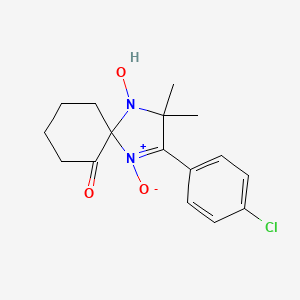 molecular formula C16H19ClN2O3 B11613828 2-(4-Chlorophenyl)-4-hydroxy-3,3-dimethyl-1,4-diazaspiro[4.5]dec-1-en-6-one 1-oxide 