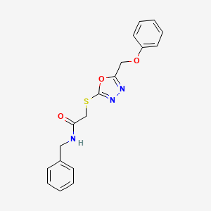 molecular formula C18H17N3O3S B11613876 N-benzyl-2-{[5-(phenoxymethyl)-1,3,4-oxadiazol-2-yl]sulfanyl}acetamide 