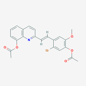 molecular formula C22H18BrNO5 B11613886 2-{(E)-2-[4-(acetyloxy)-2-bromo-5-methoxyphenyl]ethenyl}quinolin-8-yl acetate 