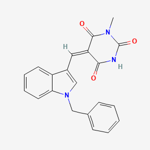 (5E)-5-[(1-benzyl-1H-indol-3-yl)methylidene]-1-methylpyrimidine-2,4,6(1H,3H,5H)-trione