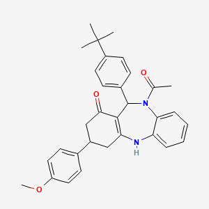 1-[11-(4-tert-butylphenyl)-1-hydroxy-3-(4-methoxyphenyl)-2,3,4,11-tetrahydro-10H-dibenzo[b,e][1,4]diazepin-10-yl]ethanone