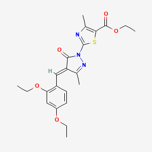 ethyl 2-[(4E)-4-(2,4-diethoxybenzylidene)-3-methyl-5-oxo-4,5-dihydro-1H-pyrazol-1-yl]-4-methyl-1,3-thiazole-5-carboxylate