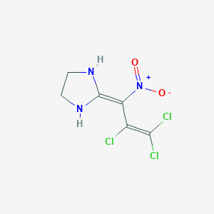 molecular formula C6H6Cl3N3O2 B11613909 2-(2,3,3-Trichloro-1-nitroprop-2-en-1-ylidene)imidazolidine 