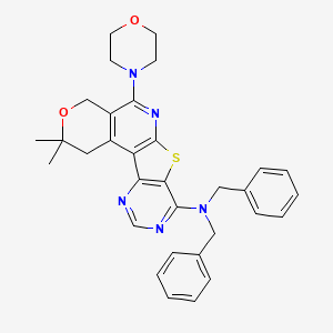 N,N-dibenzyl-4,4-dimethyl-8-morpholin-4-yl-5-oxa-11-thia-9,14,16-triazatetracyclo[8.7.0.02,7.012,17]heptadeca-1(10),2(7),8,12(17),13,15-hexaen-13-amine