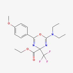 ethyl 2-(diethylamino)-6-(4-methoxyphenyl)-4-(trifluoromethyl)-4H-1,3,5-oxadiazine-4-carboxylate