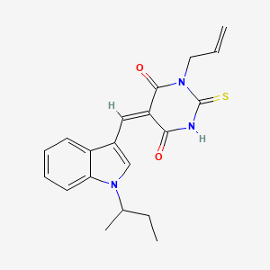 (5E)-5-{[1-(butan-2-yl)-1H-indol-3-yl]methylidene}-1-(prop-2-en-1-yl)-2-thioxodihydropyrimidine-4,6(1H,5H)-dione