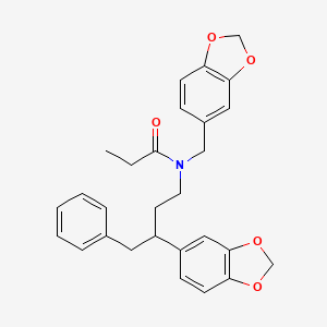 N-(1,3-benzodioxol-5-ylmethyl)-N-[3-(1,3-benzodioxol-5-yl)-4-phenylbutyl]propanamide