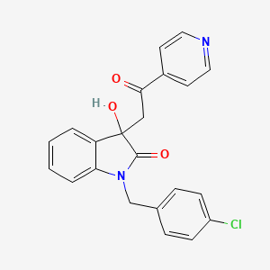 1-(4-chlorobenzyl)-3-hydroxy-3-[2-oxo-2-(pyridin-4-yl)ethyl]-1,3-dihydro-2H-indol-2-one