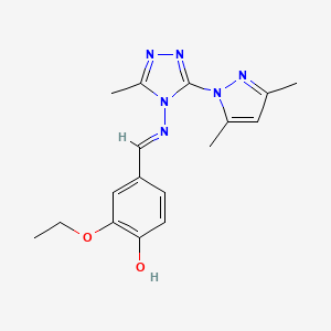 4-[(E)-{[3-(3,5-dimethyl-1H-pyrazol-1-yl)-5-methyl-4H-1,2,4-triazol-4-yl]imino}methyl]-2-ethoxyphenol