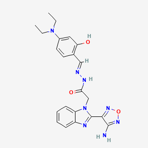 2-[2-(4-amino-1,2,5-oxadiazol-3-yl)-1H-benzimidazol-1-yl]-N'-{(E)-[4-(diethylamino)-2-hydroxyphenyl]methylidene}acetohydrazide