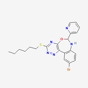 10-Bromo-3-(hexylsulfanyl)-6-(pyridin-2-yl)-6,7-dihydro[1,2,4]triazino[5,6-d][3,1]benzoxazepine