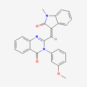 molecular formula C25H19N3O3 B11614024 3-(3-methoxyphenyl)-2-[(Z)-(1-methyl-2-oxo-1,2-dihydro-3H-indol-3-ylidene)methyl]quinazolin-4(3H)-one 