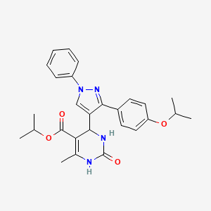 propan-2-yl 6-methyl-2-oxo-4-{1-phenyl-3-[4-(propan-2-yloxy)phenyl]-1H-pyrazol-4-yl}-1,2,3,4-tetrahydropyrimidine-5-carboxylate