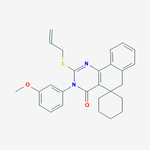 3-(3-methoxyphenyl)-2-(prop-2-en-1-ylsulfanyl)-3H-spiro[benzo[h]quinazoline-5,1'-cyclohexan]-4(6H)-one