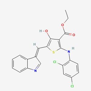 ethyl (5Z)-2-[(2,4-dichlorophenyl)amino]-5-(1H-indol-3-ylmethylidene)-4-oxo-4,5-dihydrothiophene-3-carboxylate