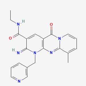 N-ethyl-6-imino-11-methyl-2-oxo-7-(pyridin-3-ylmethyl)-1,7,9-triazatricyclo[8.4.0.03,8]tetradeca-3(8),4,9,11,13-pentaene-5-carboxamide