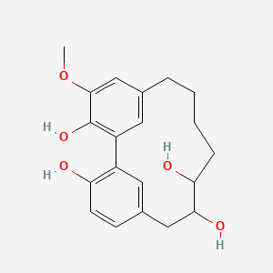 molecular formula C20H24O5 B1161427 16-Methoxytricyclo[12.3.1.12,6]nonadeca-1(17),2,4,6(19),14(18),15-hexaene-3,8,9,17-tetrol CAS No. 1079941-35-7