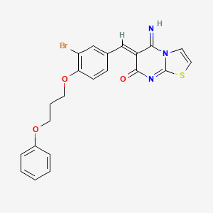 (6Z)-6-[3-bromo-4-(3-phenoxypropoxy)benzylidene]-5-imino-5,6-dihydro-7H-[1,3]thiazolo[3,2-a]pyrimidin-7-one