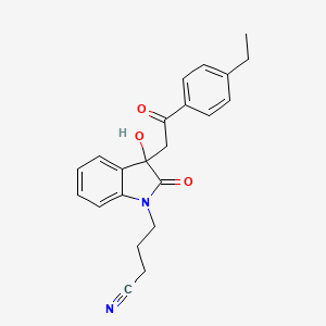 4-{3-[2-(4-ethylphenyl)-2-oxoethyl]-3-hydroxy-2-oxo-2,3-dihydro-1H-indol-1-yl}butanenitrile