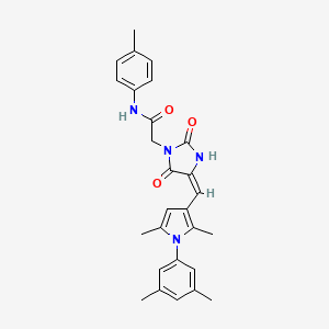 2-[(4E)-4-{[1-(3,5-dimethylphenyl)-2,5-dimethyl-1H-pyrrol-3-yl]methylidene}-2,5-dioxoimidazolidin-1-yl]-N-(4-methylphenyl)acetamide