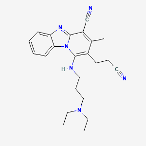 2-(2-Cyanoethyl)-1-{[3-(diethylamino)propyl]amino}-3-methylpyrido[1,2-a]benzimidazole-4-carbonitrile