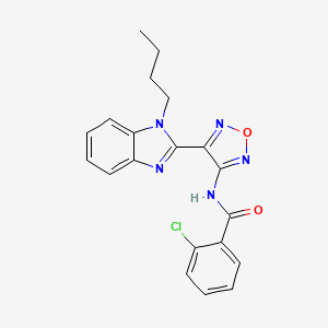 molecular formula C20H18ClN5O2 B11614335 N-[4-(1-butyl-1H-benzimidazol-2-yl)-1,2,5-oxadiazol-3-yl]-2-chlorobenzamide 