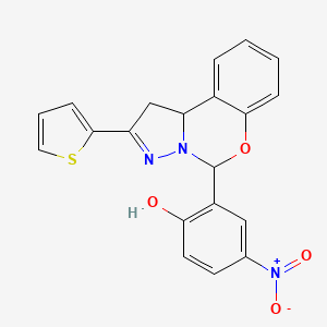 4-Nitro-2-[2-(thiophen-2-yl)-1,10b-dihydropyrazolo[1,5-c][1,3]benzoxazin-5-yl]phenol