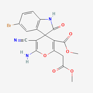 Methyl 6'-amino-5-bromo-5'-cyano-2'-(2-methoxy-2-oxoethyl)-2-oxo-1,2-dihydrospiro[indole-3,4'-pyran]-3'-carboxylate