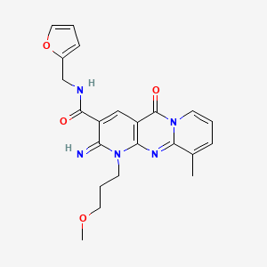 N-[(furan-2-yl)methyl]-6-imino-7-(3-methoxypropyl)-11-methyl-2-oxo-1,7,9-triazatricyclo[8.4.0.0^{3,8}]tetradeca-3(8),4,9,11,13-pentaene-5-carboxamide