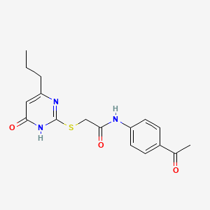 N-(4-acetylphenyl)-2-[(4-hydroxy-6-propylpyrimidin-2-yl)sulfanyl]acetamide