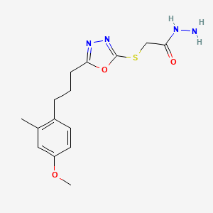 2-({5-[3-(4-Methoxy-2-methylphenyl)propyl]-1,3,4-oxadiazol-2-yl}sulfanyl)acetohydrazide