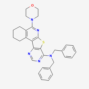 N,N-dibenzyl-8-morpholin-4-yl-11-thia-9,14,16-triazatetracyclo[8.7.0.02,7.012,17]heptadeca-1,7,9,12,14,16-hexaen-13-amine