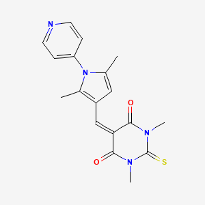 5-{[2,5-dimethyl-1-(pyridin-4-yl)-1H-pyrrol-3-yl]methylidene}-1,3-dimethyl-2-thioxodihydropyrimidine-4,6(1H,5H)-dione