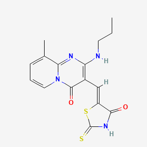 9-methyl-3-[(Z)-(4-oxo-2-thioxo-1,3-thiazolidin-5-ylidene)methyl]-2-(propylamino)-4H-pyrido[1,2-a]pyrimidin-4-one