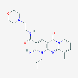 6-imino-11-methyl-N-(2-morpholin-4-ylethyl)-2-oxo-7-prop-2-enyl-1,7,9-triazatricyclo[8.4.0.03,8]tetradeca-3(8),4,9,11,13-pentaene-5-carboxamide