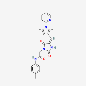 2-[(4E)-4-{[2,5-dimethyl-1-(5-methylpyridin-2-yl)-1H-pyrrol-3-yl]methylidene}-2,5-dioxoimidazolidin-1-yl]-N-(4-methylphenyl)acetamide