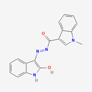 1-Methyl-N'-[(3Z)-2-oxo-2,3-dihydro-1H-indol-3-ylidene]-1H-indole-3-carbohydrazide