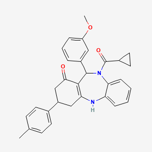 cyclopropyl[1-hydroxy-11-(3-methoxyphenyl)-3-(4-methylphenyl)-2,3,4,11-tetrahydro-10H-dibenzo[b,e][1,4]diazepin-10-yl]methanone