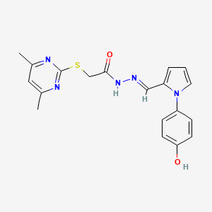 2-[(4,6-Dimethylpyrimidin-2-YL)sulfanyl]-N'-[(E)-[1-(4-hydroxyphenyl)-1H-pyrrol-2-YL]methylidene]acetohydrazide